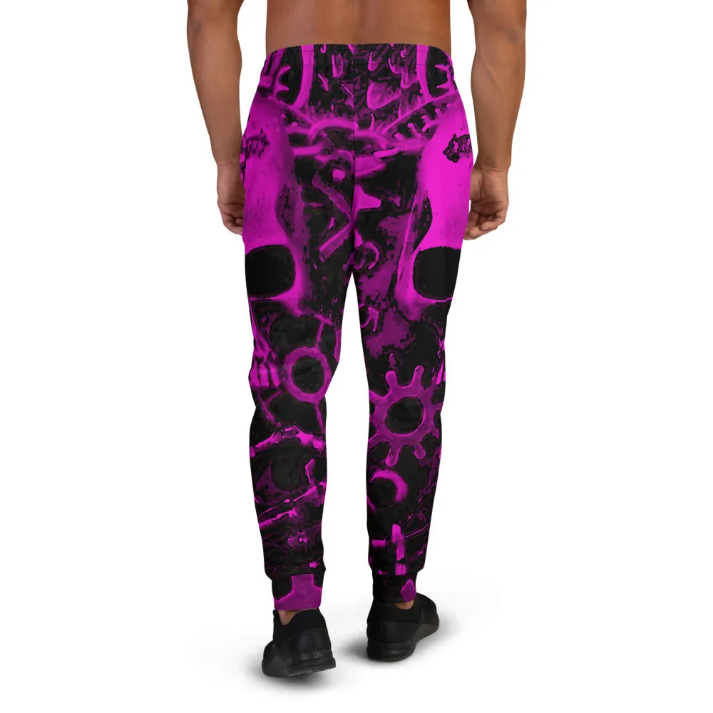 Pink Steampunk Skull Slim Fit Men's Joggers