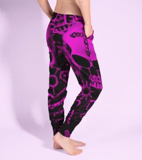 Pink Steampunk Skull Women's Slim Fit Joggers