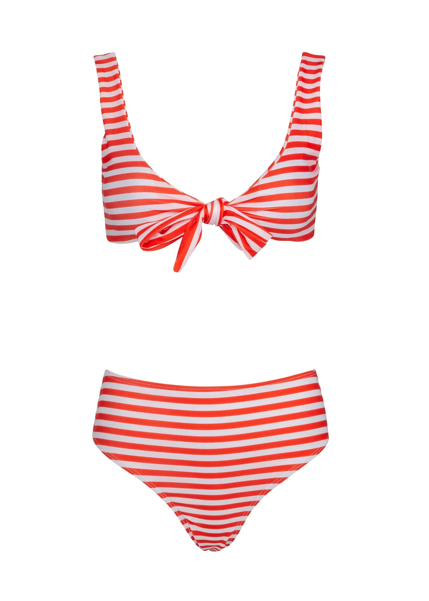 Pirate Girl Red and White Striped Two-Piece Swimsuit