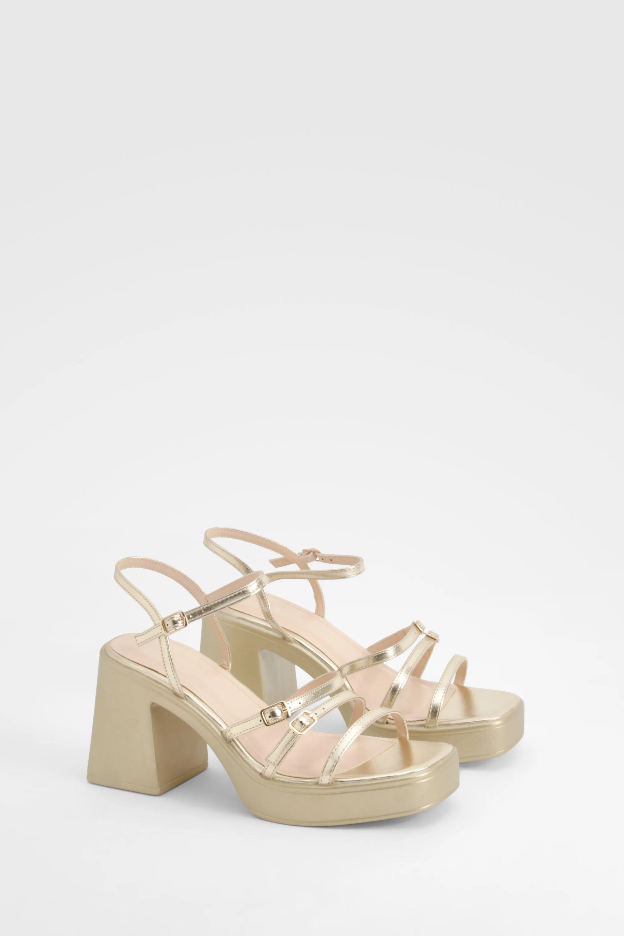 Platform Buckle Detail Block Heel