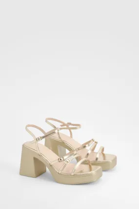 Platform Buckle Detail Block Heel