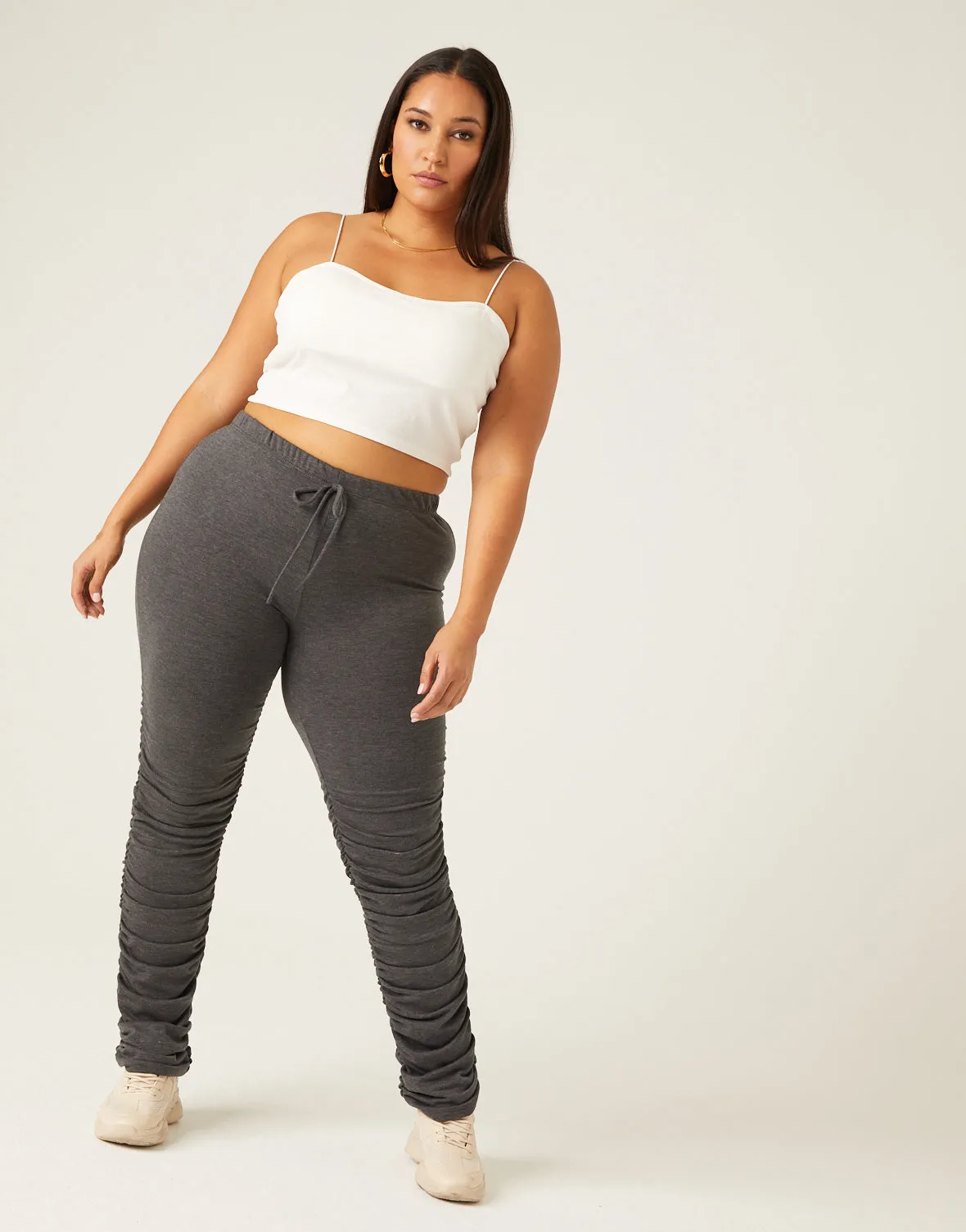 Plus Size Ruched Joggers