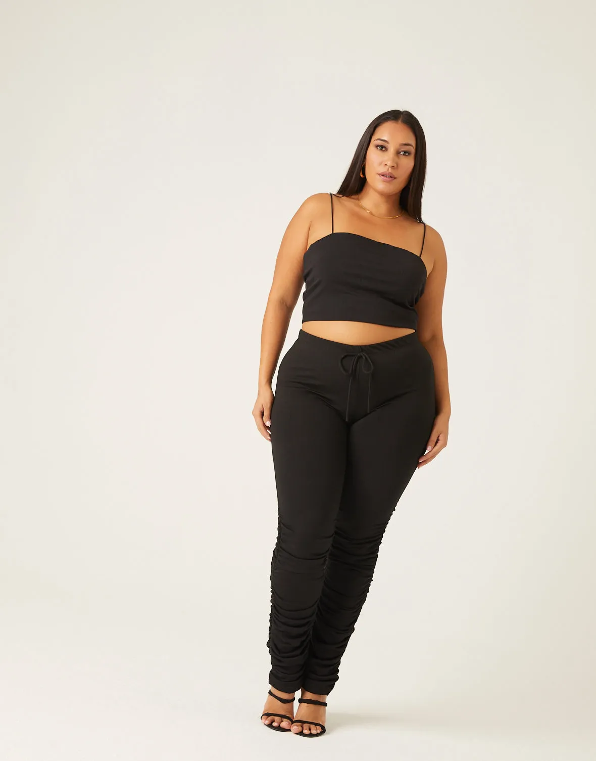 Plus Size Ruched Joggers