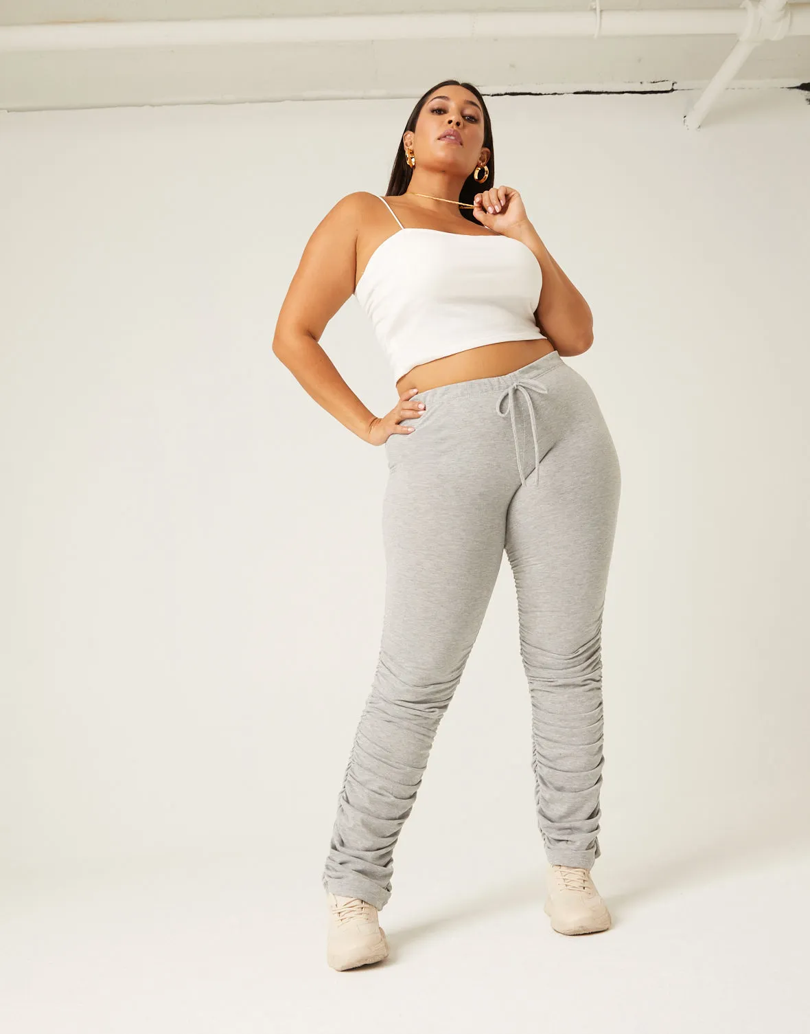 Plus Size Ruched Joggers