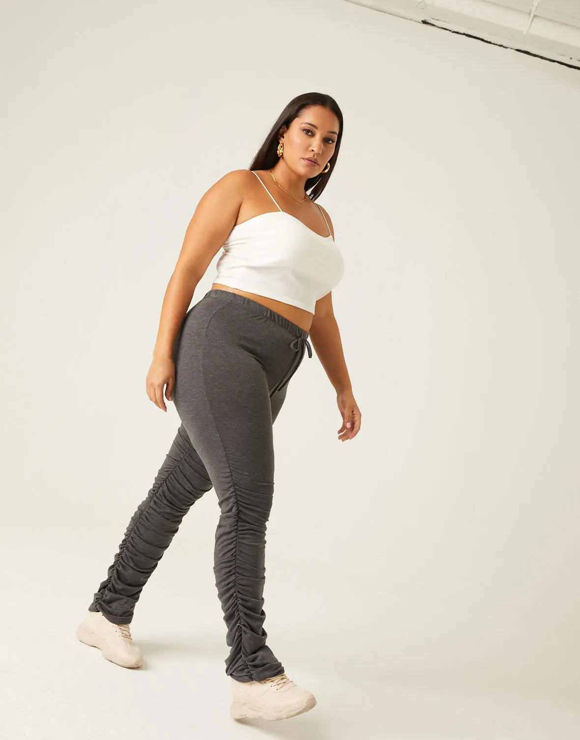 Plus Size Ruched Joggers