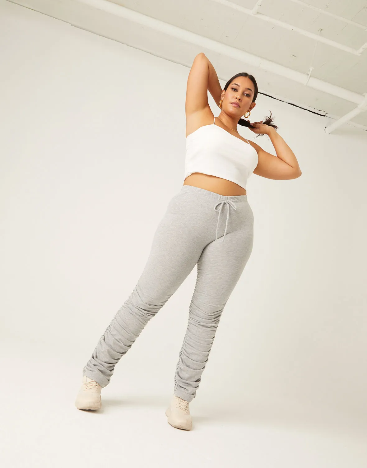 Plus Size Ruched Joggers