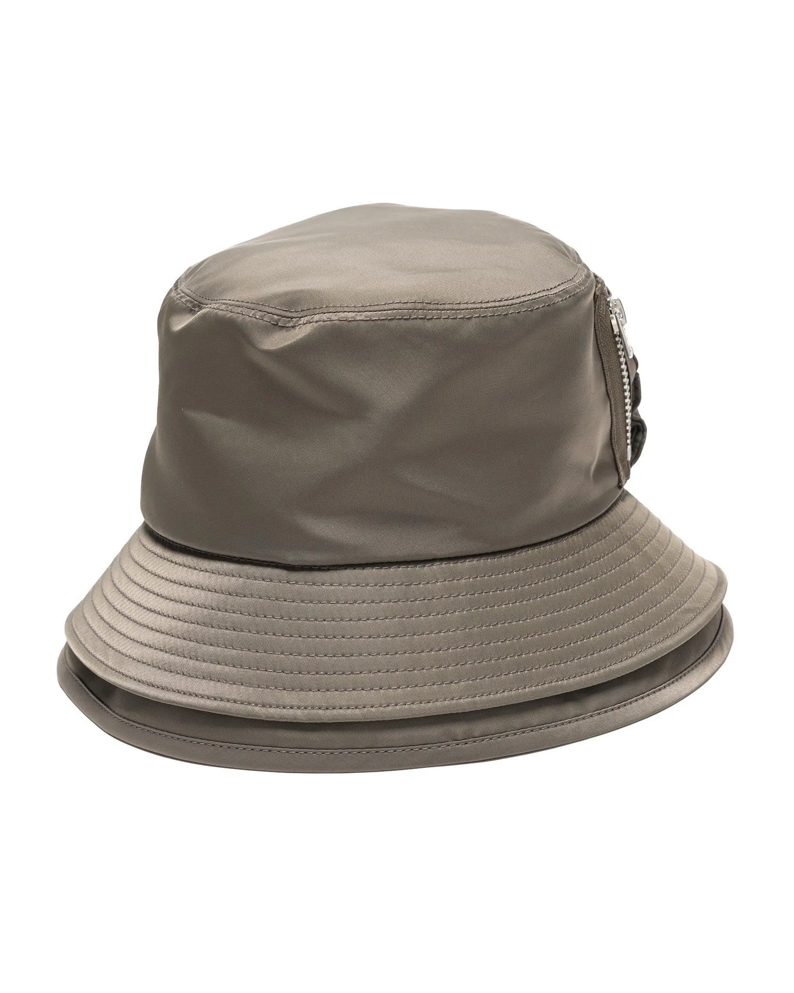 Taupe Double Brim Nylon Twill Hat