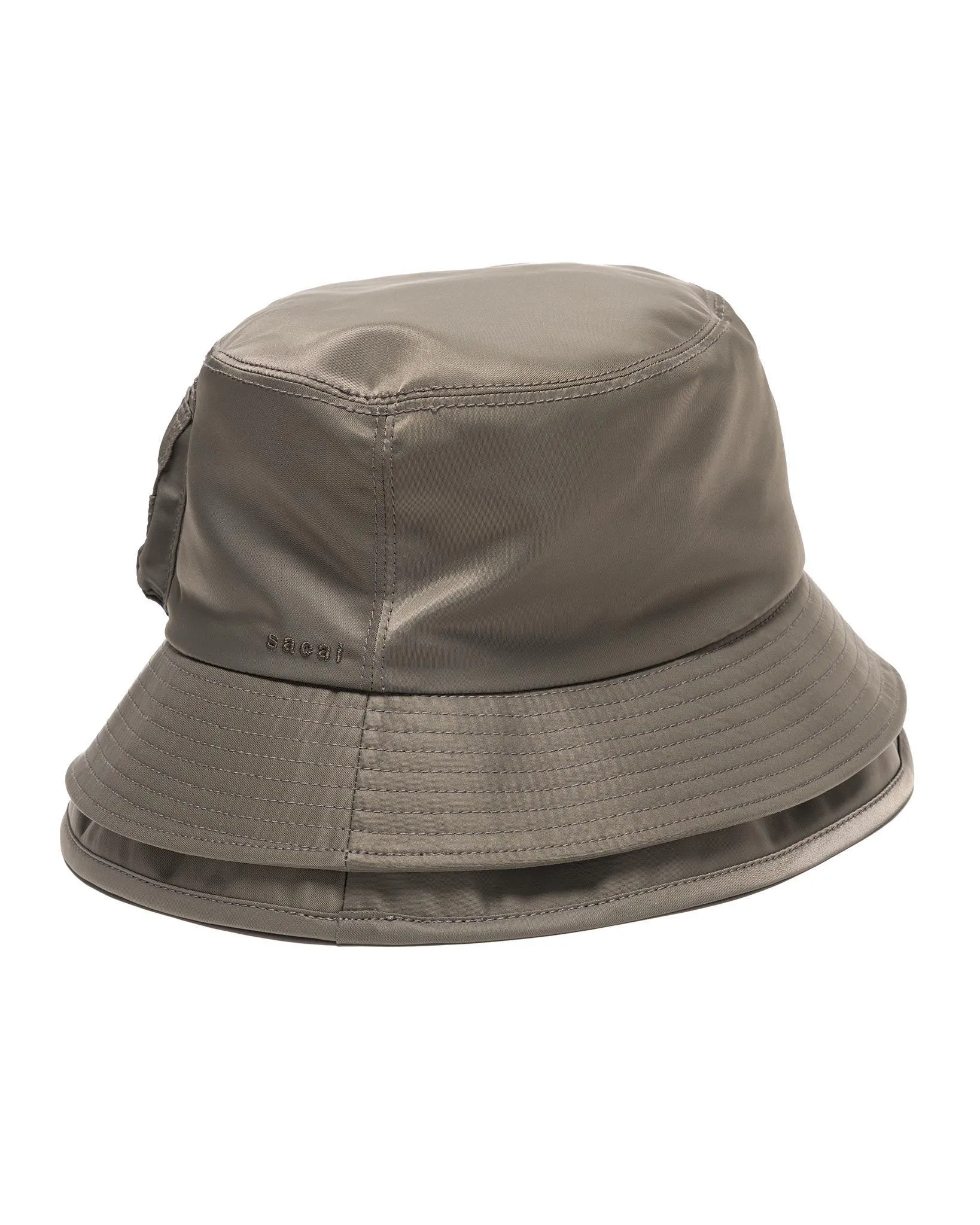 Taupe Double Brim Nylon Twill Hat