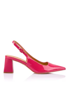 Pointed Toe Slingbacks - Raspberry Patent - Yarra