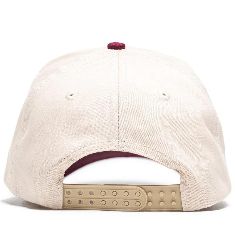 Politics A-Frame Snapback Hat - Cream/Maroon