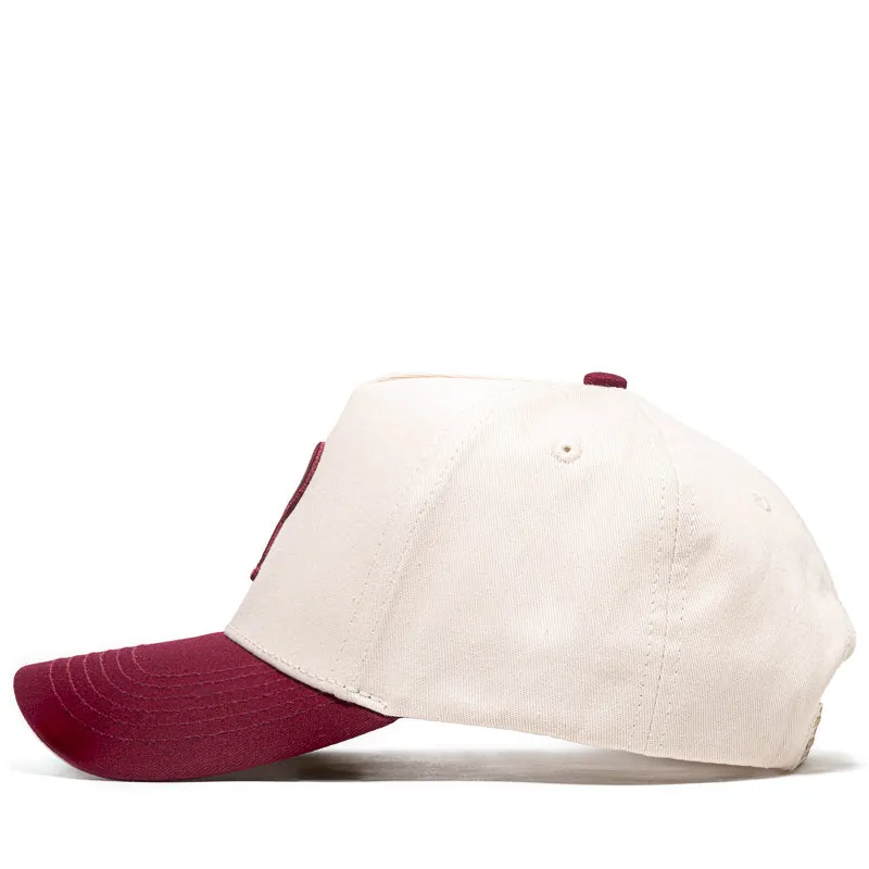 Politics A-Frame Snapback Hat - Cream/Maroon