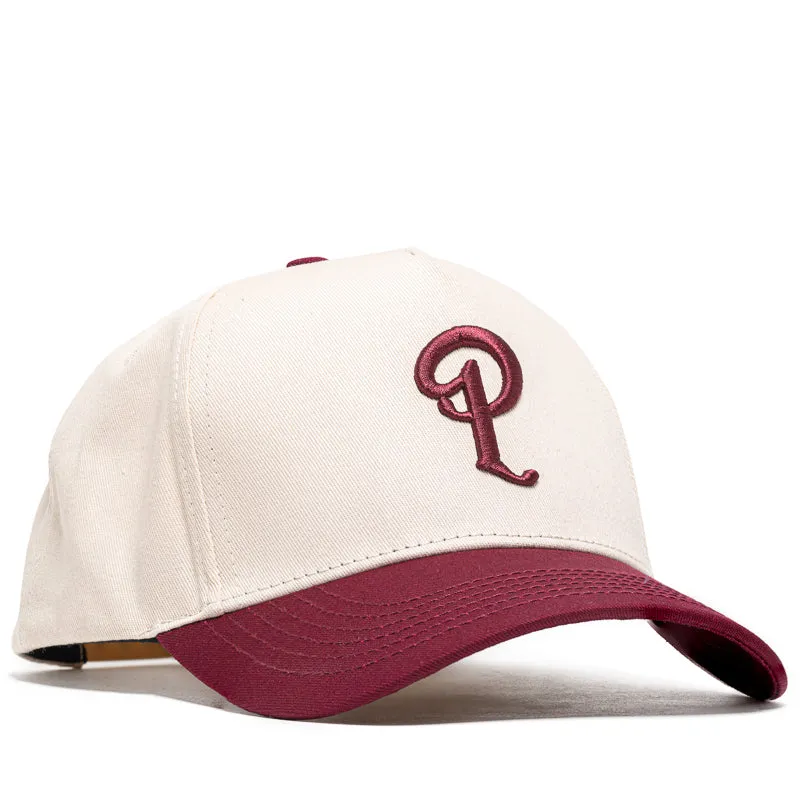 Politics A-Frame Snapback Hat - Cream/Maroon