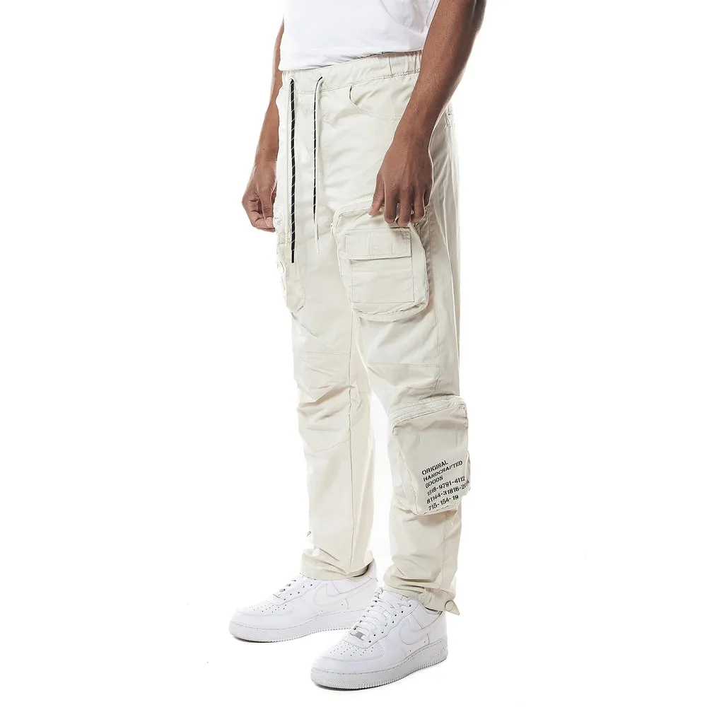 Printed Utility Windbreaker Joggers - Oatmeal