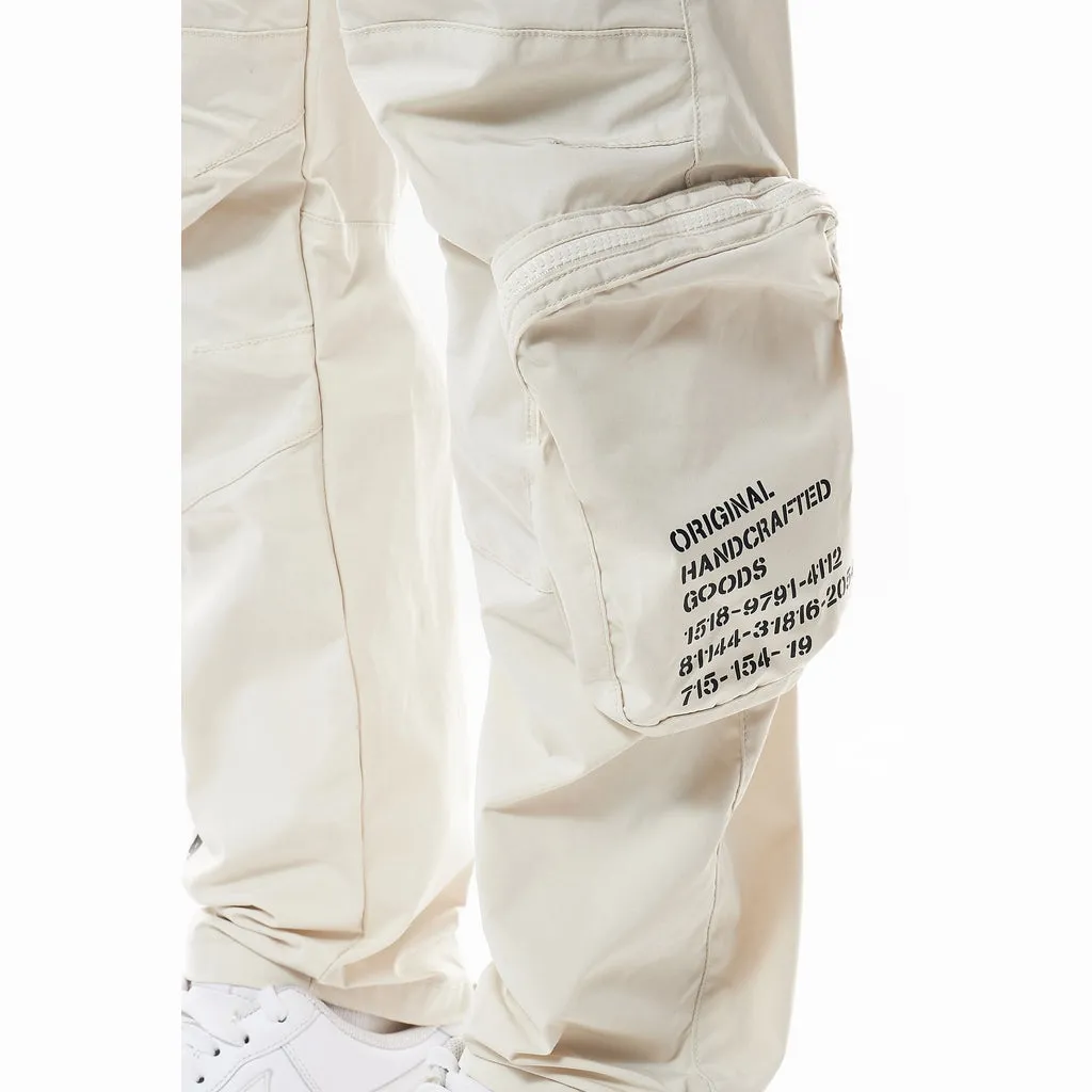 Printed Utility Windbreaker Joggers - Oatmeal