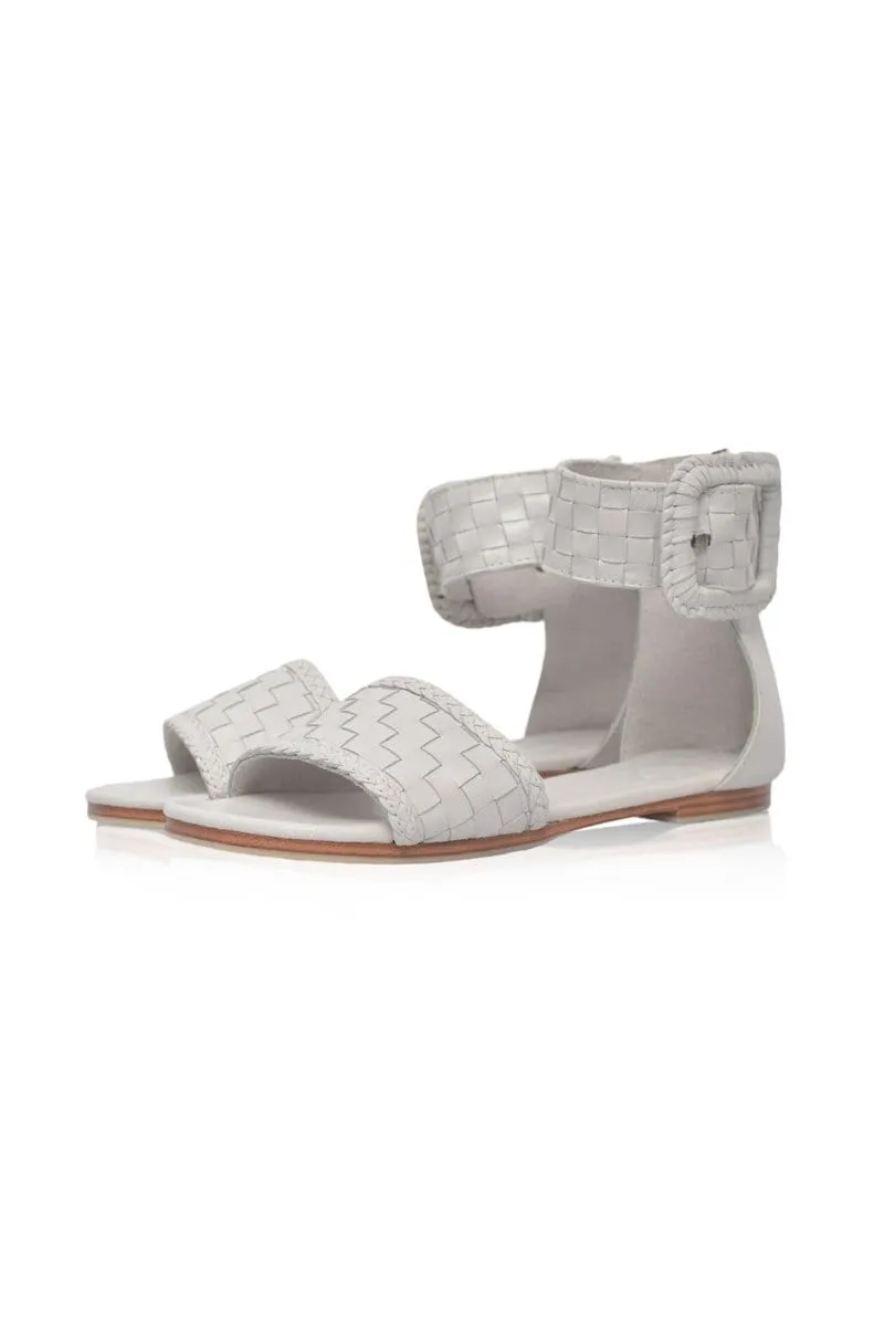 Pure White Madagascar Woven Leather Sandals