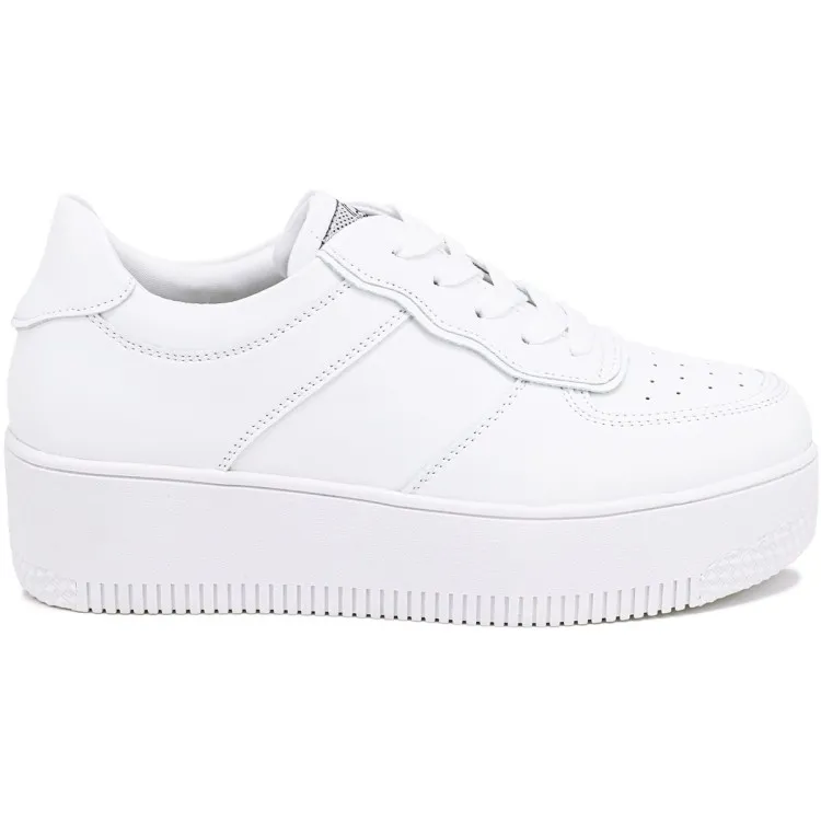 QUEEN HELENA X2612 Women's Platform White Sneakers