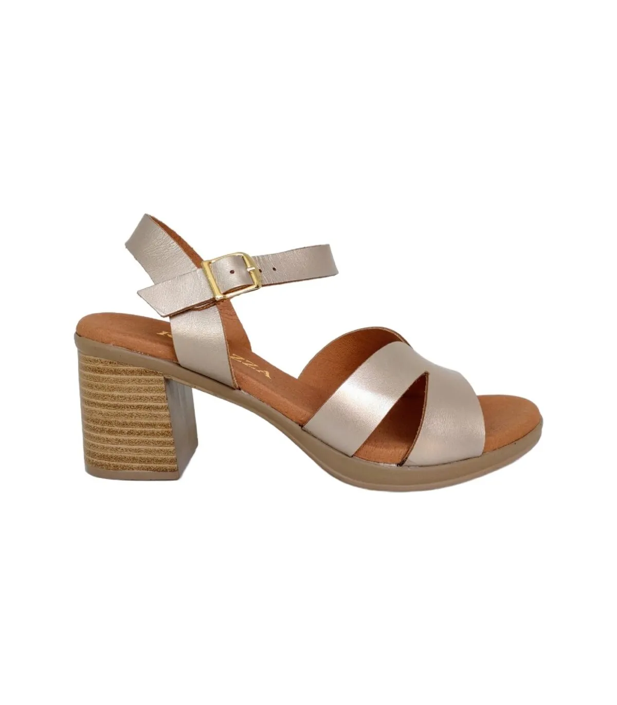 Ragazza Leather with heel Sandal- Gold 0744