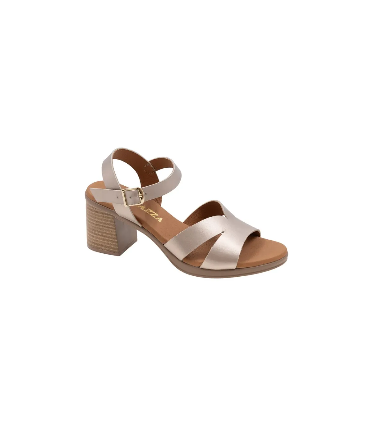 Ragazza Leather with heel Sandal- Gold 0744