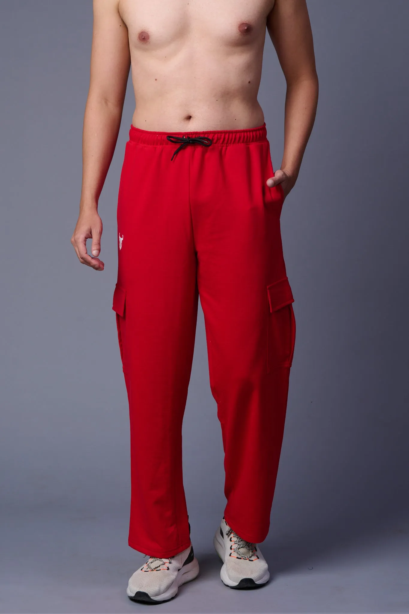 Red Cargo Joggers for Men