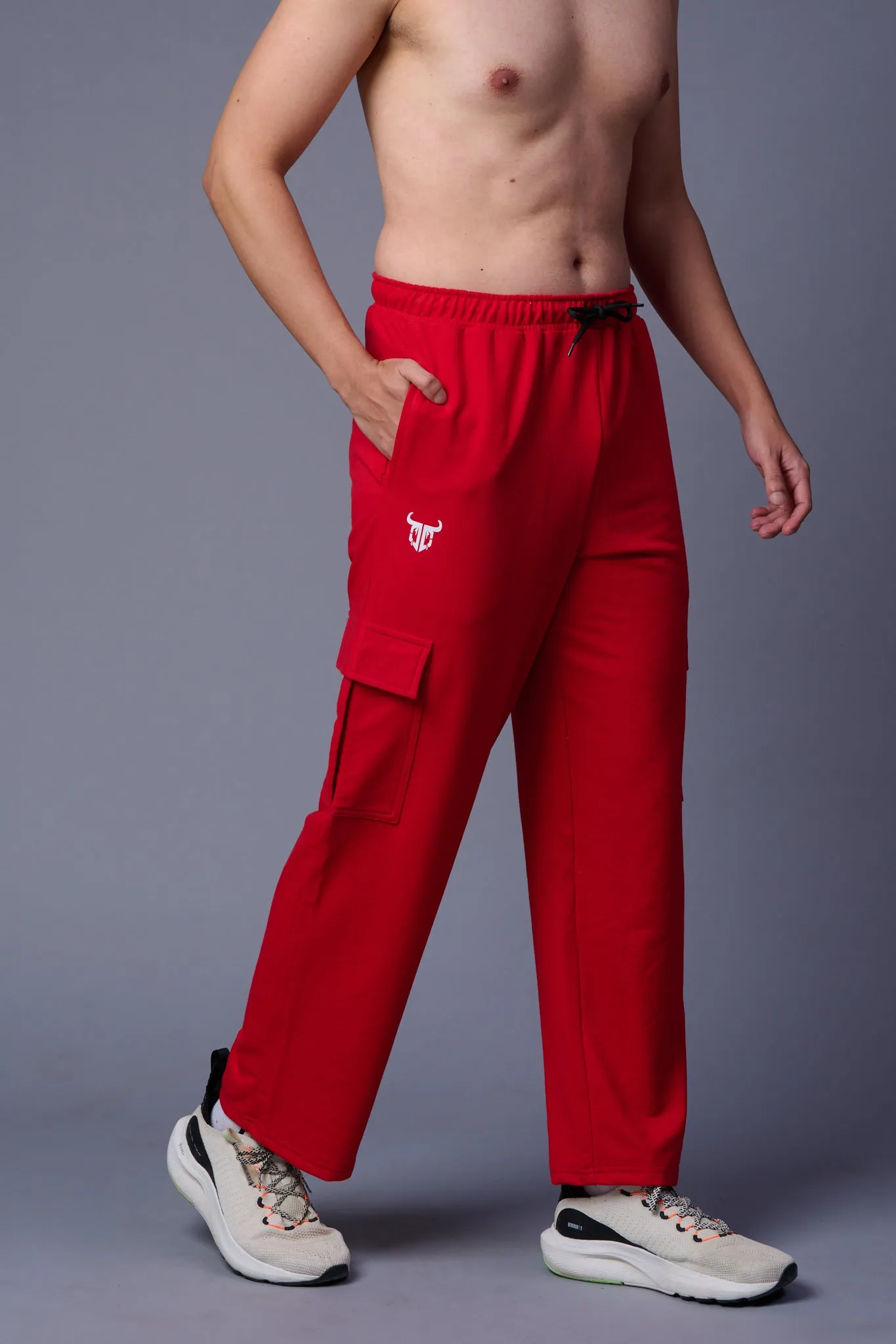 Red Cargo Joggers for Men