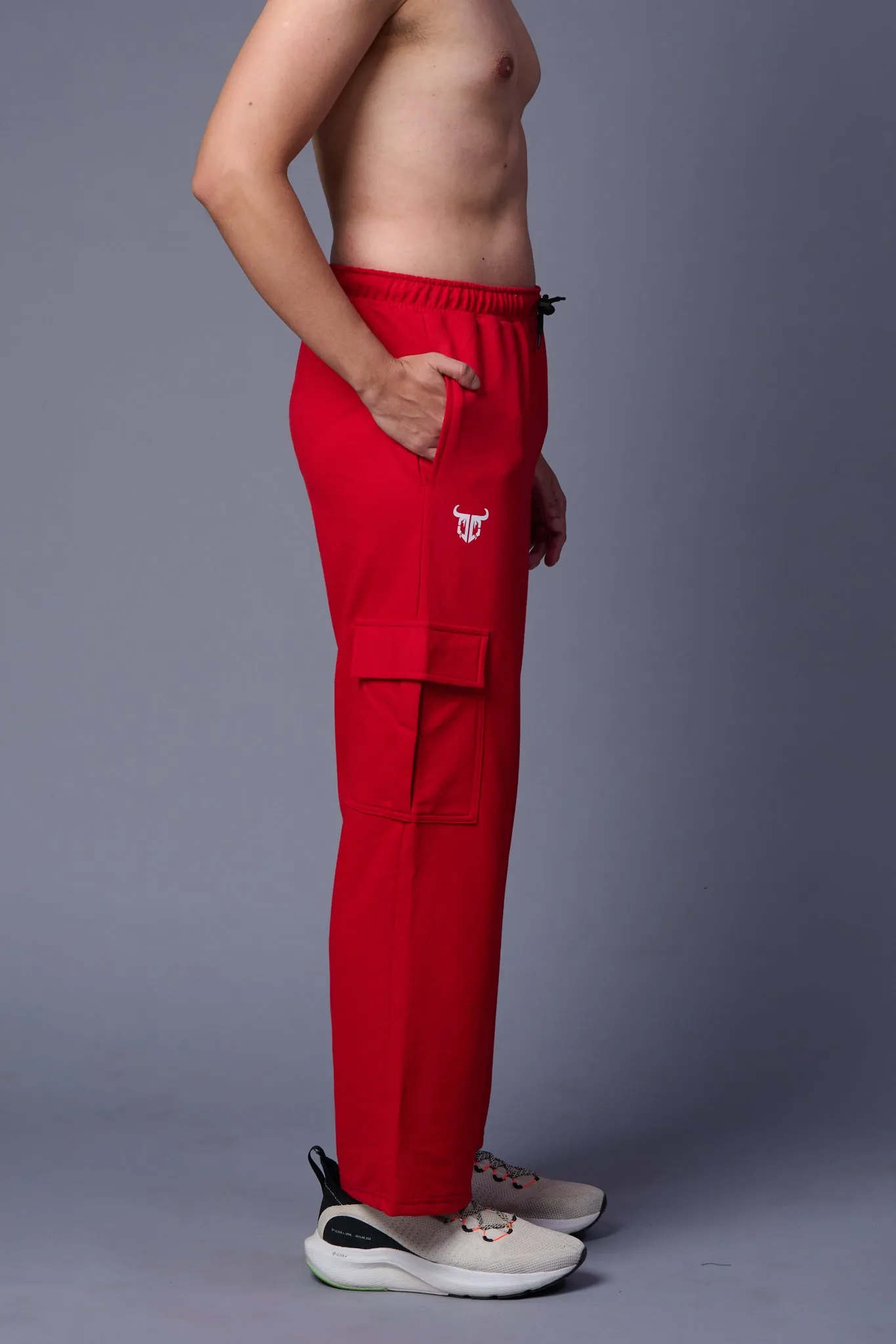 Red Cargo Joggers for Men