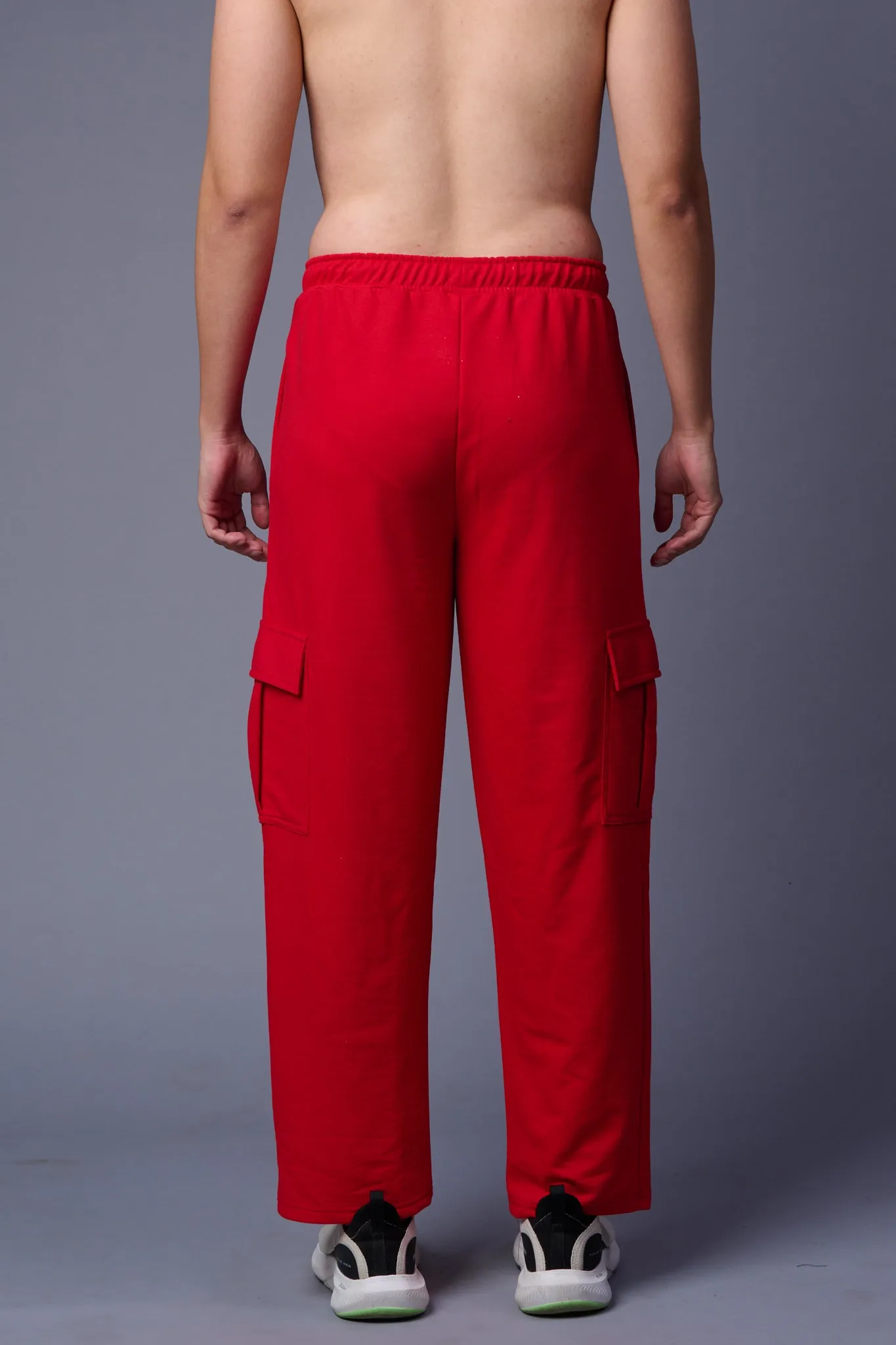 Red Cargo Joggers for Men