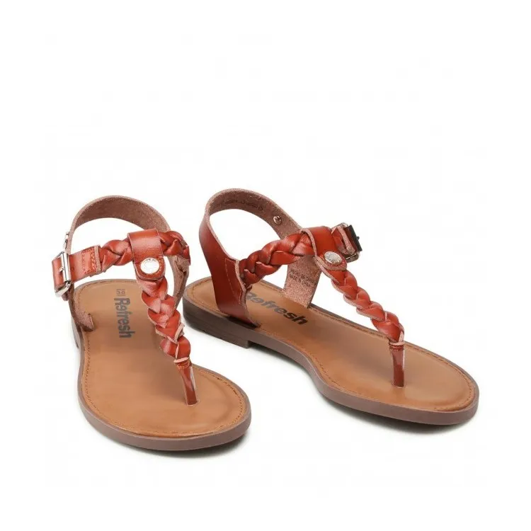 Refresh 79421 Sandali Donna Infradito Flat Cuoio