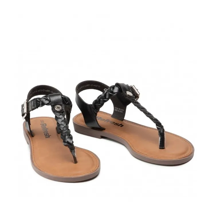 79421 Women's Flat Black Sandals Flip-Flops Refresh