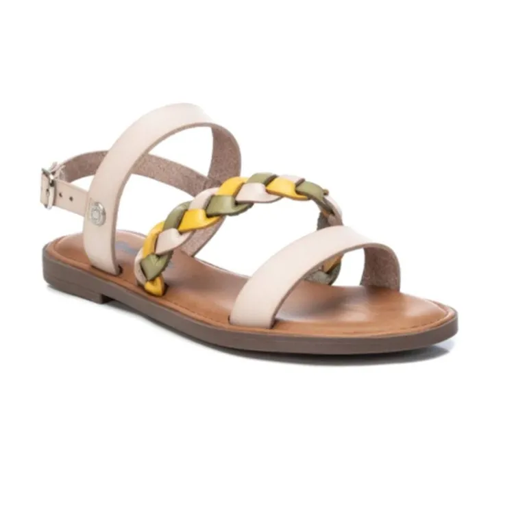 Beige Woven Flat Sandals for Women by Refresh