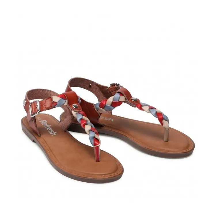 Flat Leather Sandals Refresh 79763 Sandali Donna