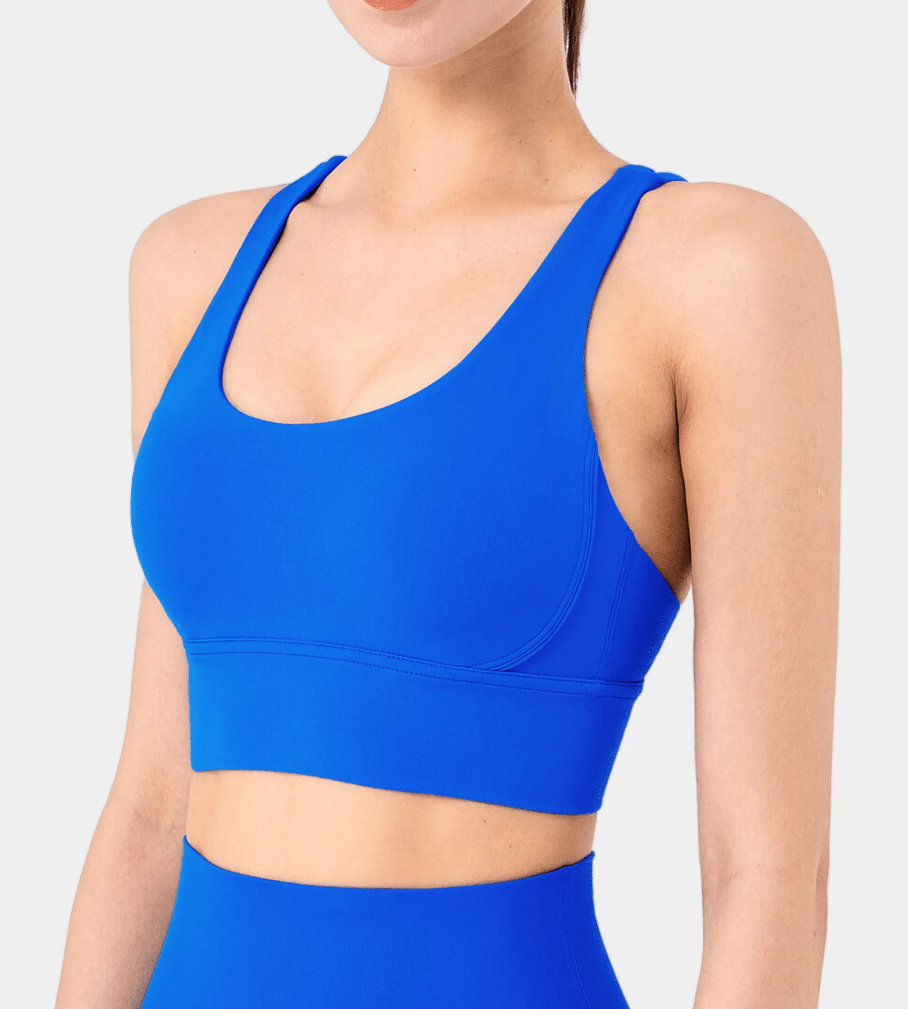 Remi cross-back sports bra: Cobalt blue