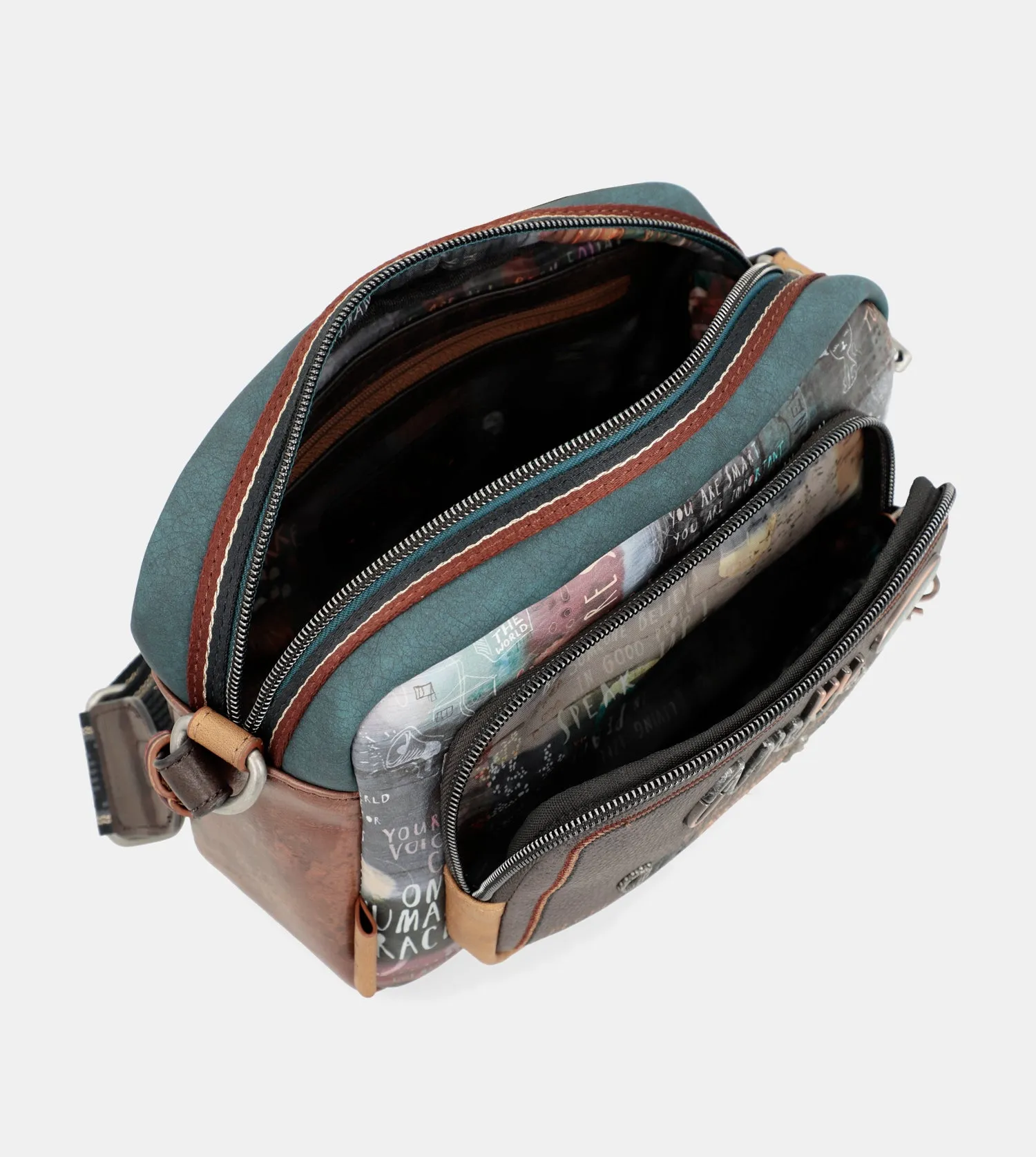 Respect shoulder bag with front pocket