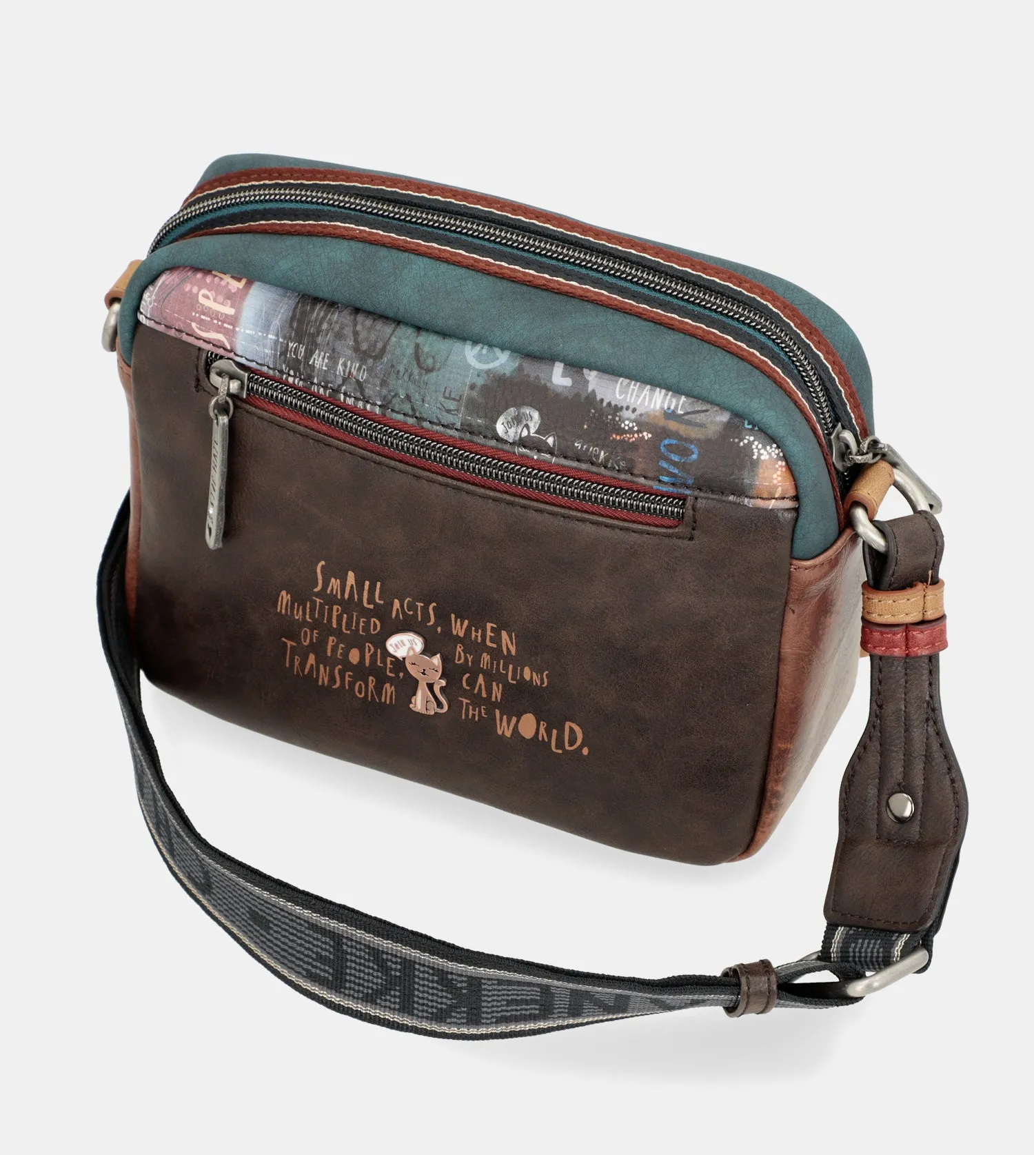 Respect shoulder bag with front pocket