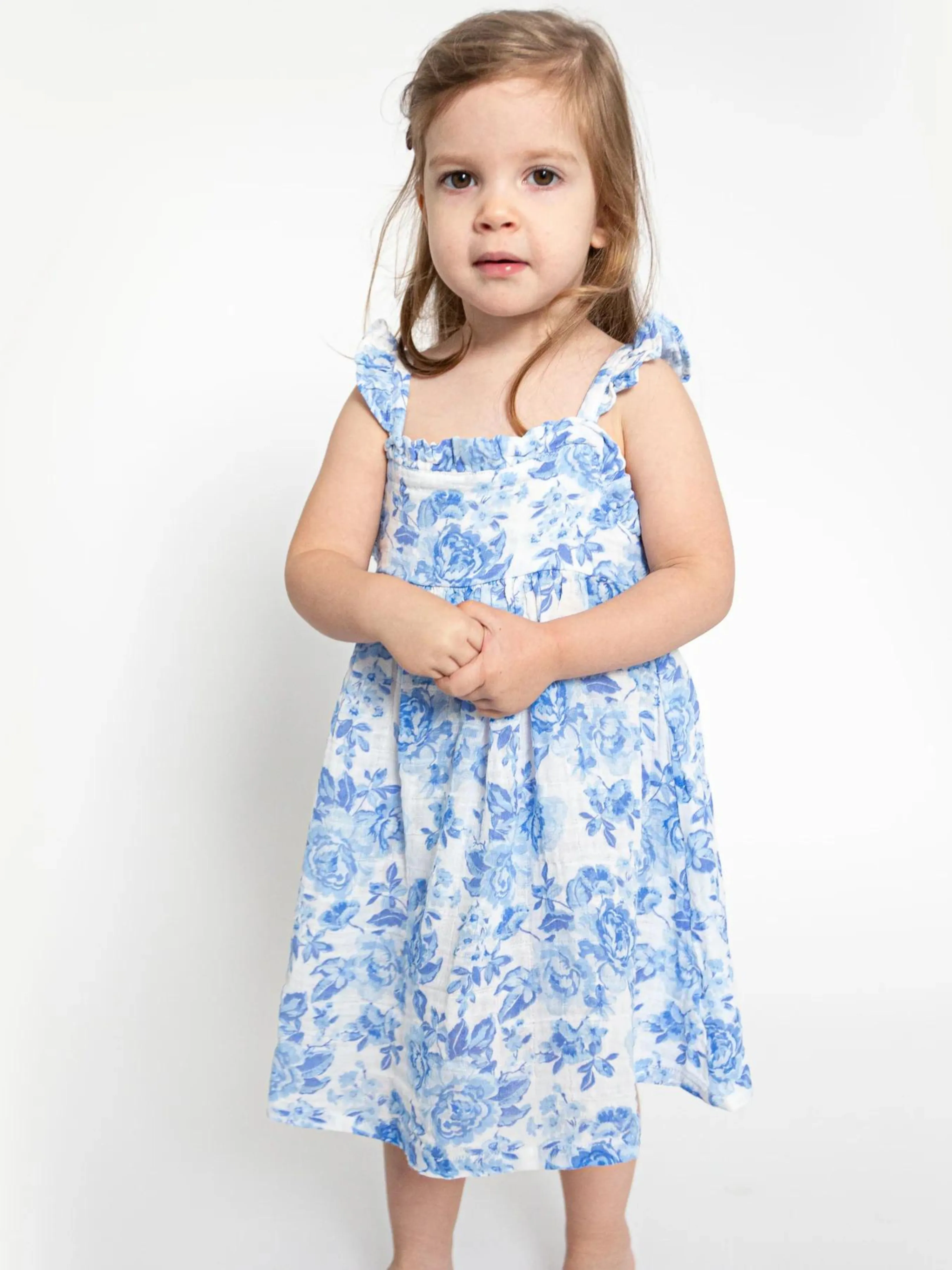 Blue Rose Toddler Sundress