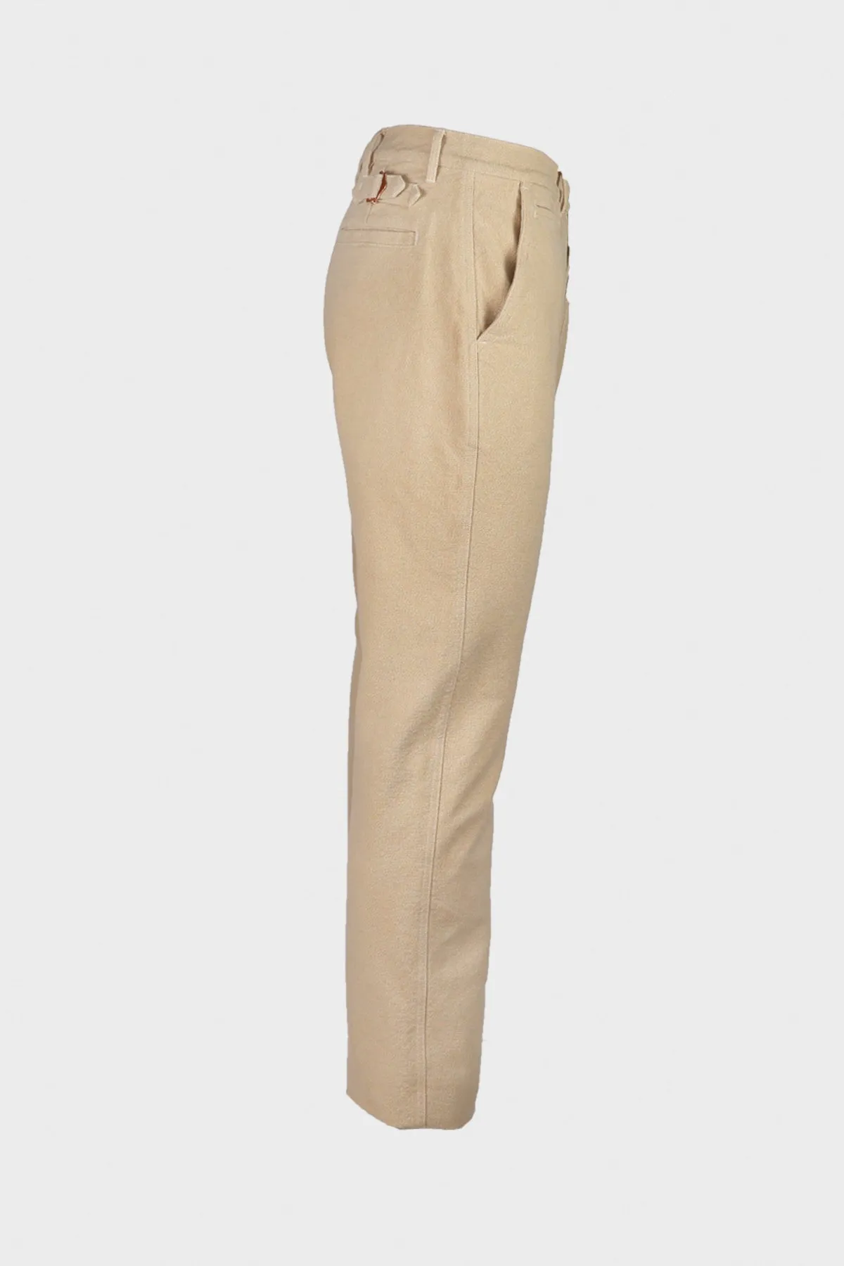 Rustic Plainweave Flat Front Chino - Natural