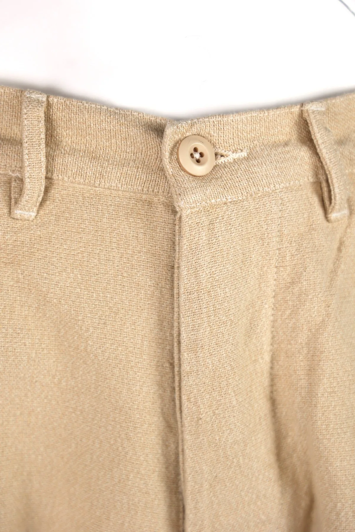 Rustic Plainweave Flat Front Chino - Natural