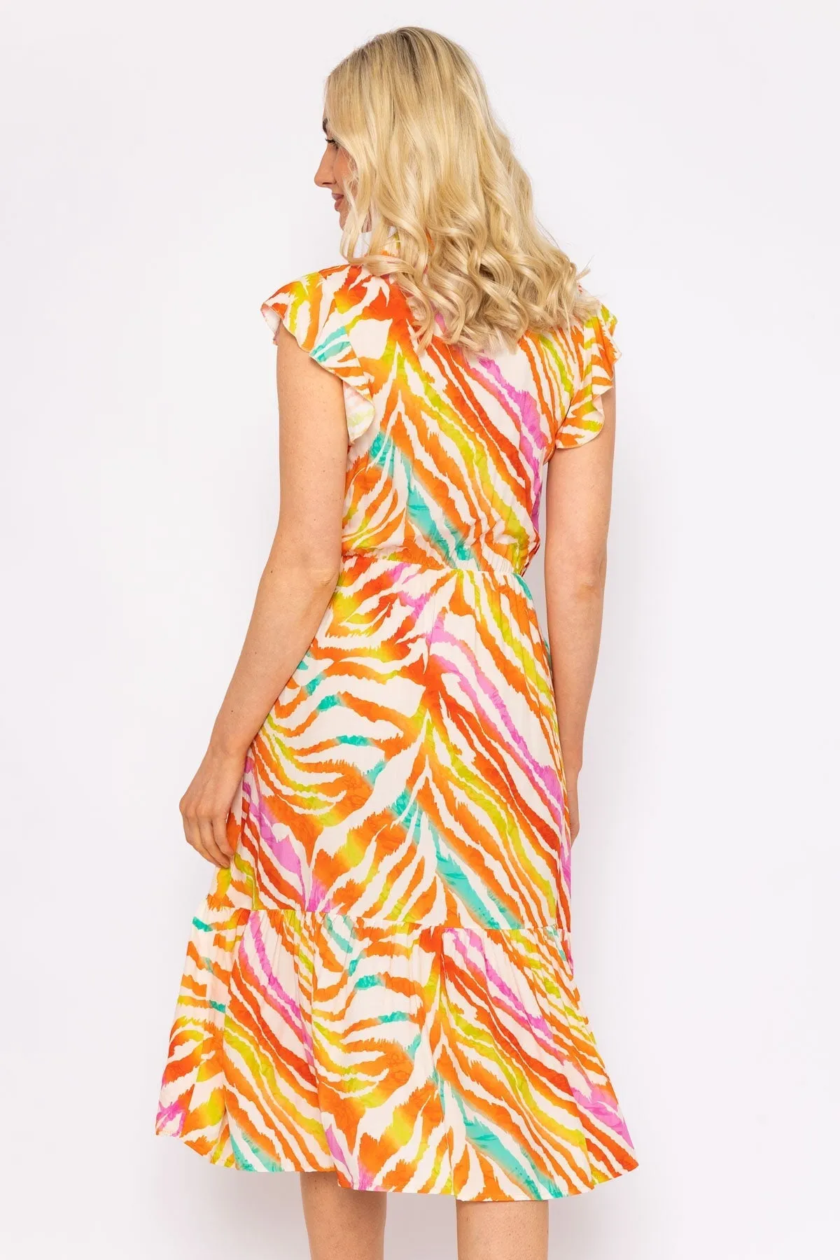 Sacha Zebra Printed Midi Dress