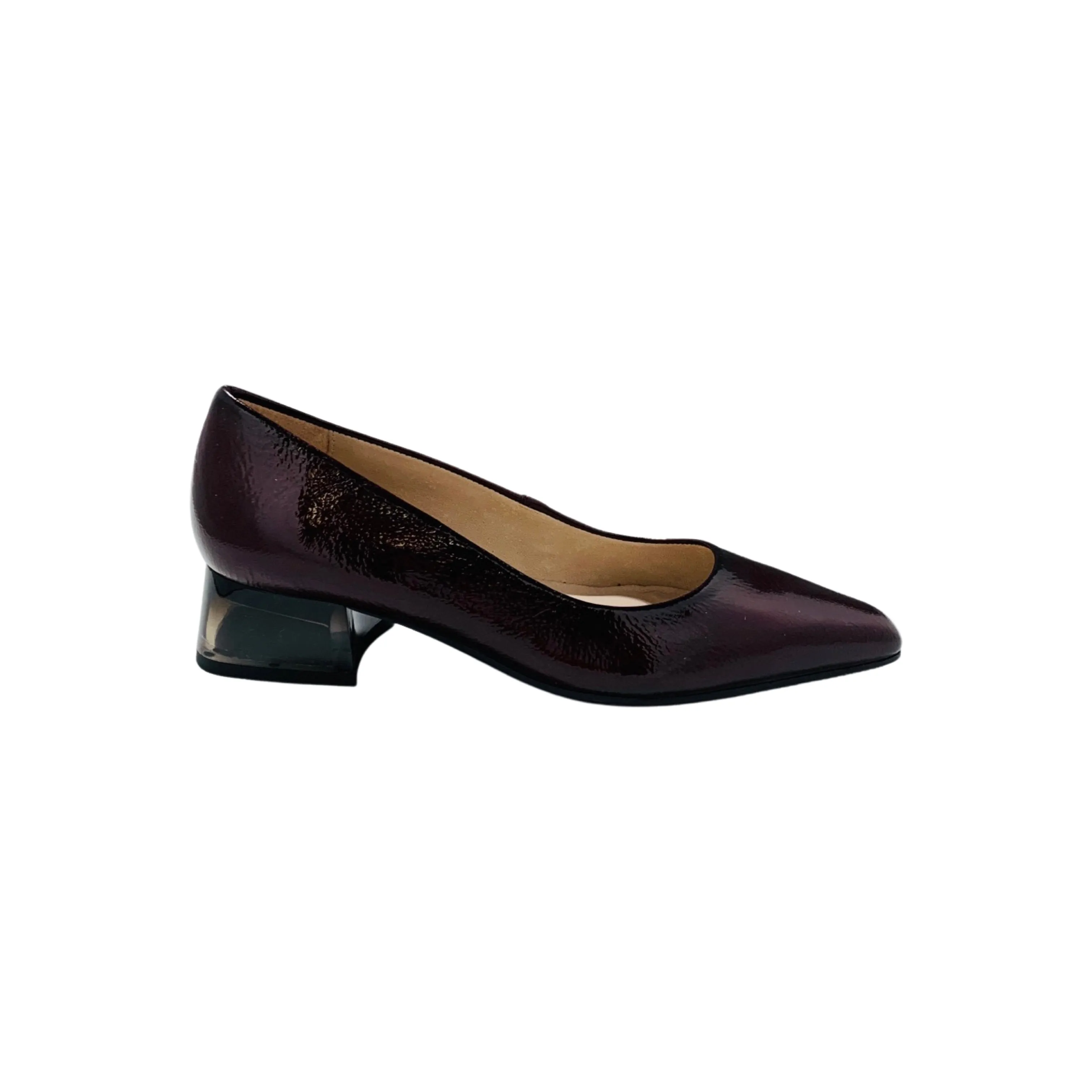 Sahara Burgundy Patent Low Heel