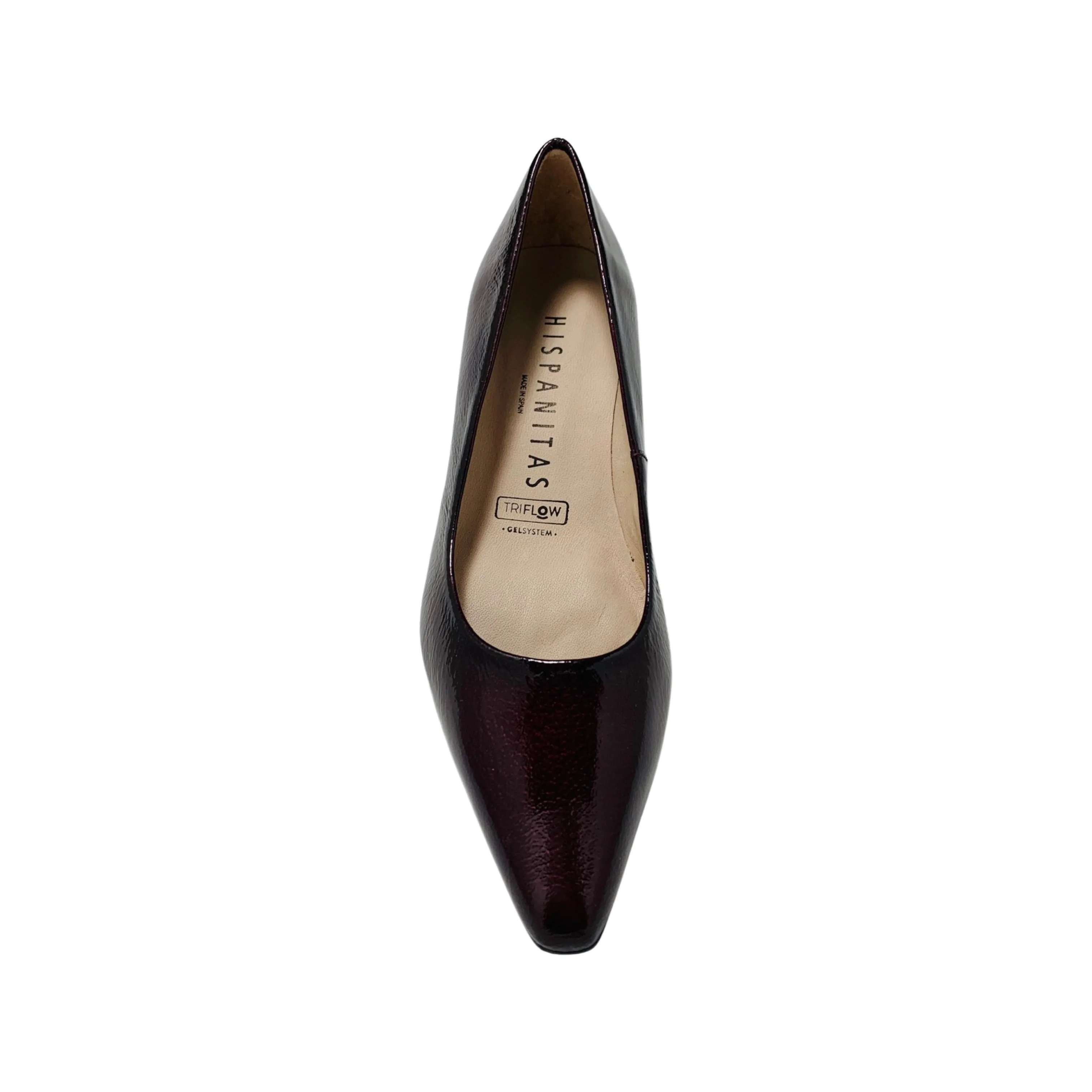 Sahara Burgundy Patent Low Heel