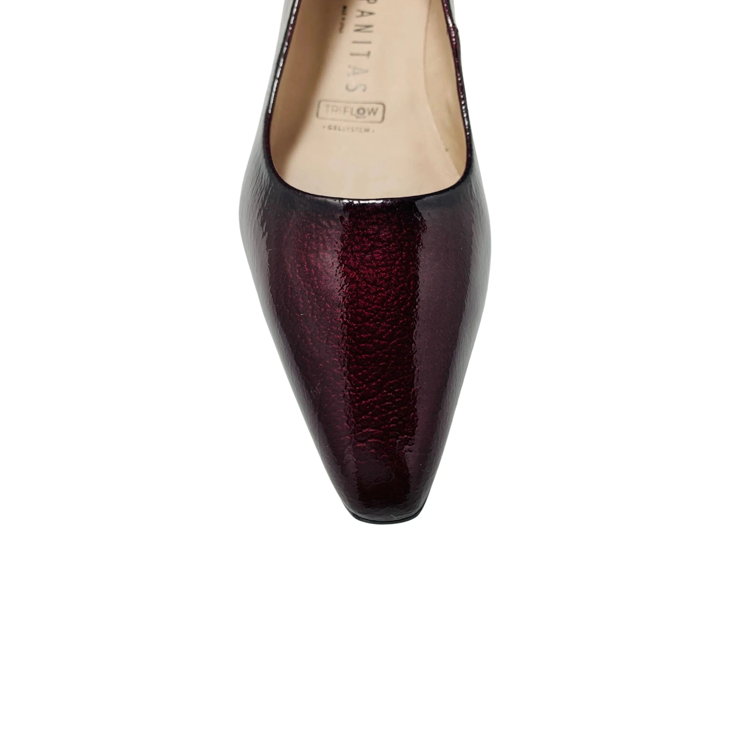 Sahara Burgundy Patent Low Heel