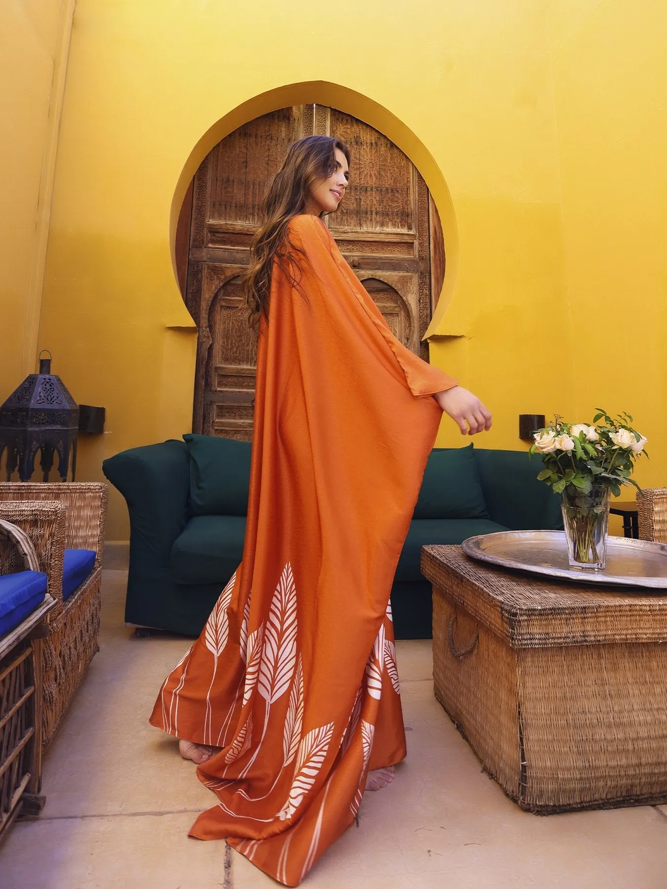 Orange Palms Dress