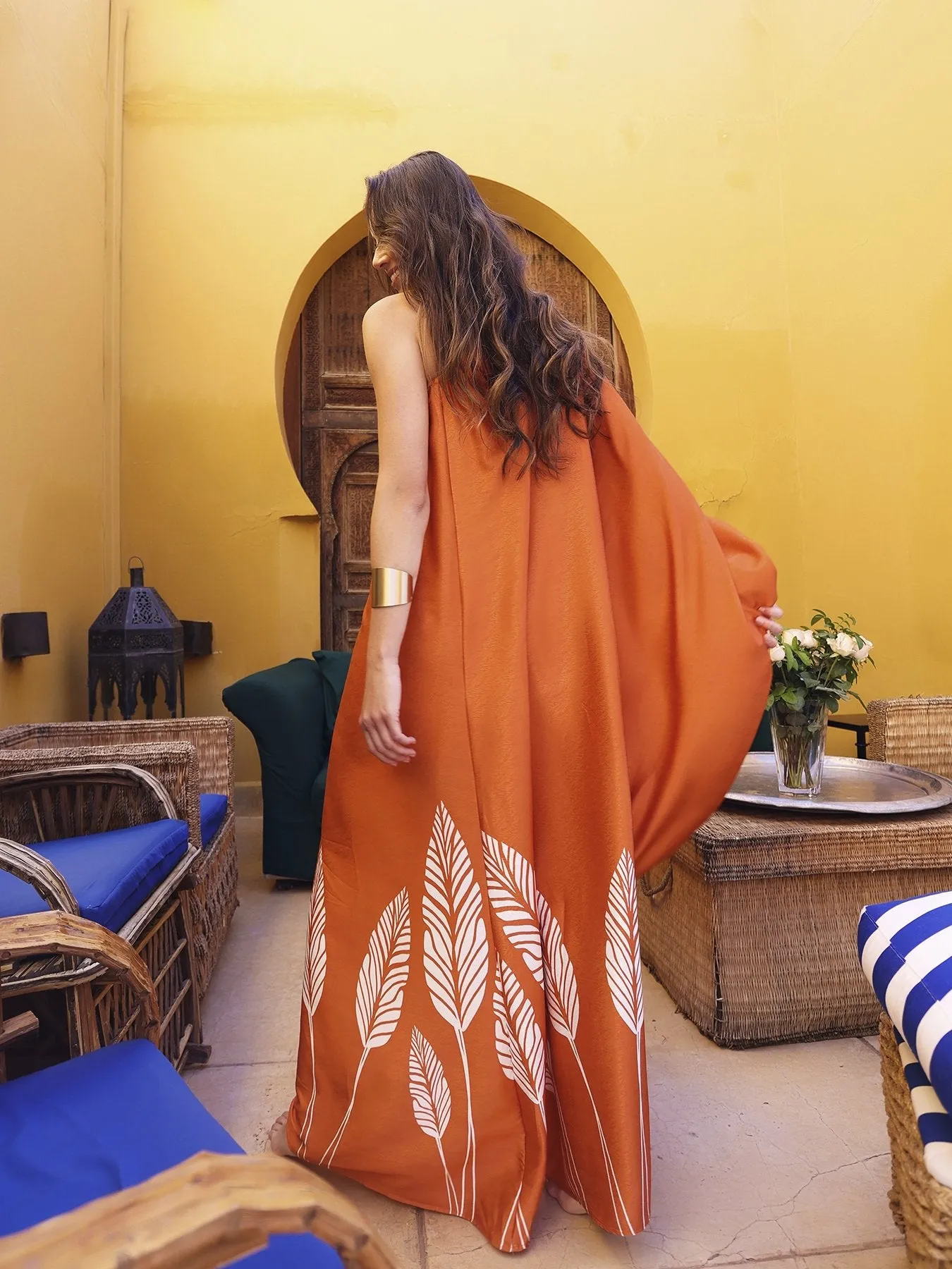 Orange Palms Dress