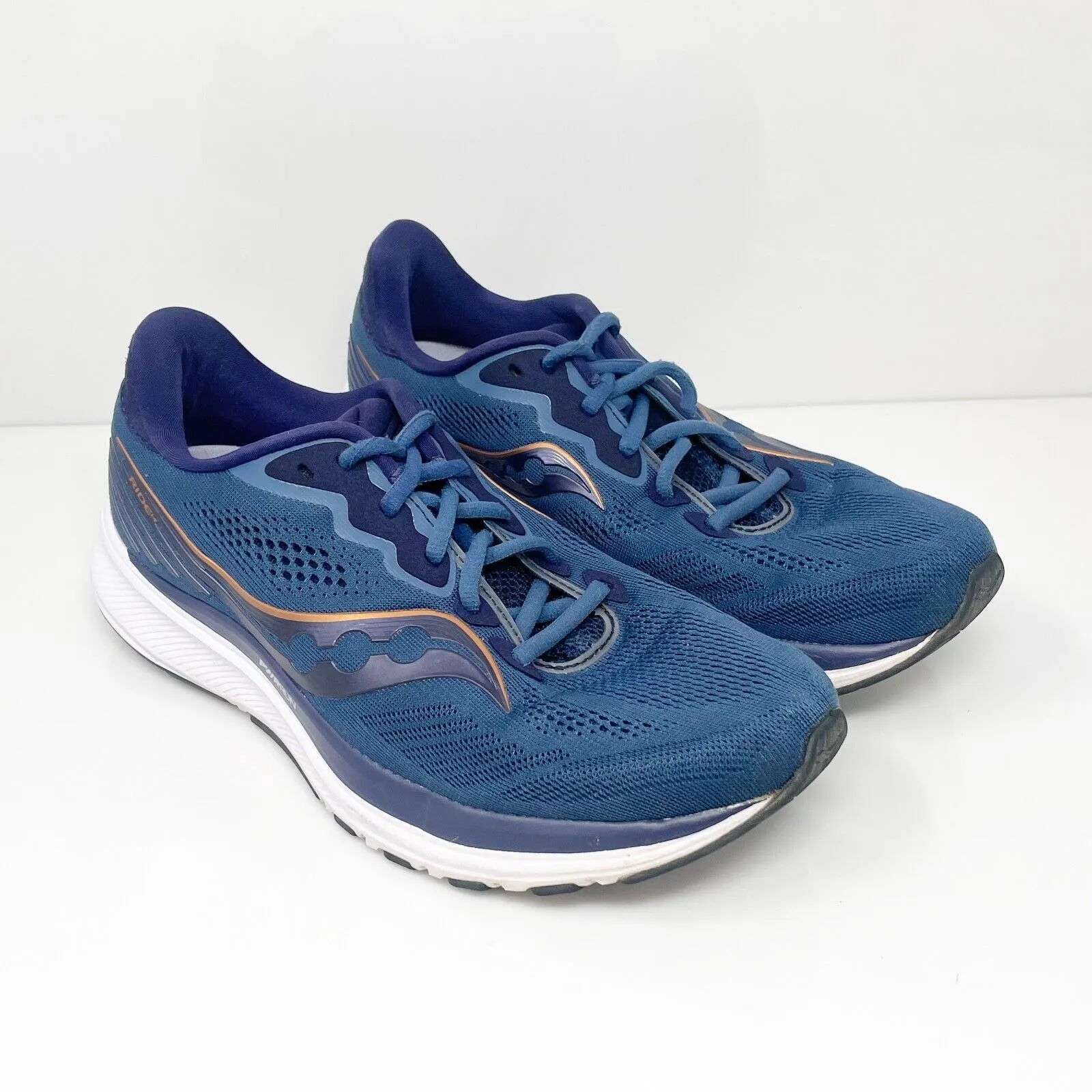 Saucony Womens Ride 14 S10650-35 Blue Running Shoes Sneakers Size 10