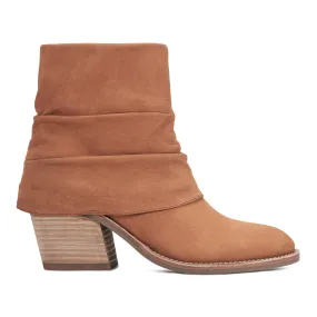 Savvy Block Heel Ruched Casual Booties