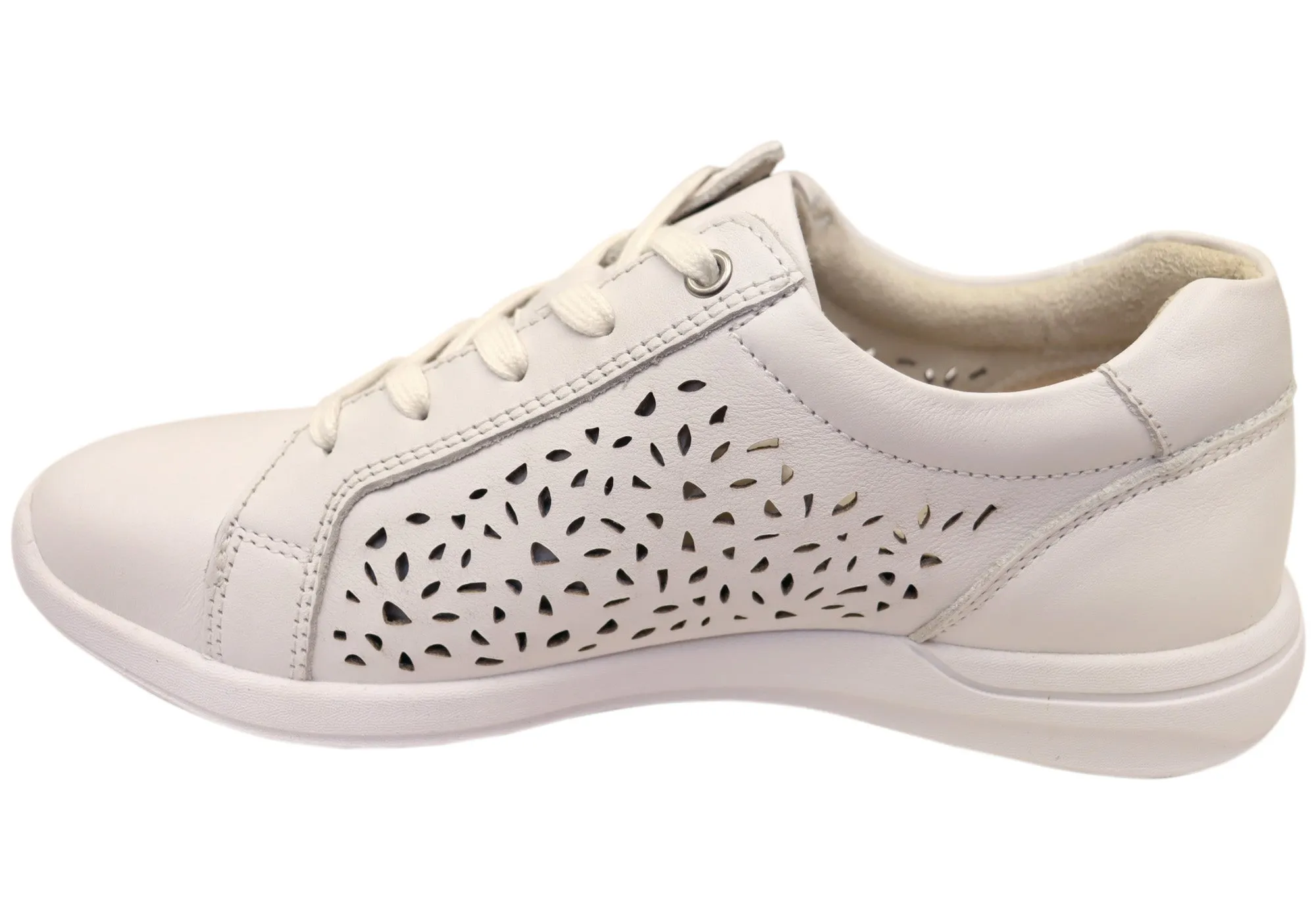 Scholl Orthaheel Womens North Punched Leather Sneakers Shoes