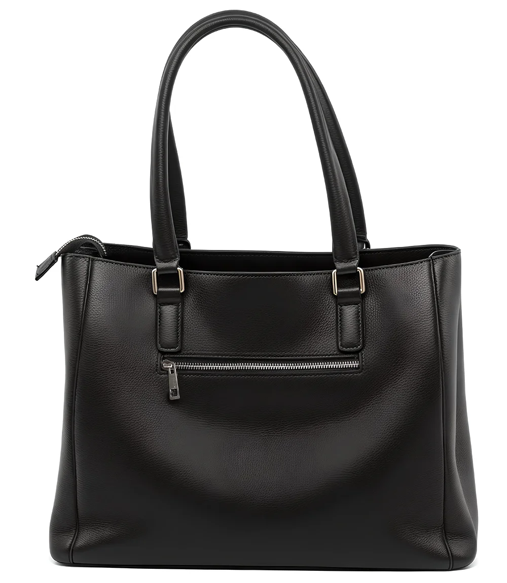 Segura Black Real Leather Tote Bag -  Laptop Bag for Women