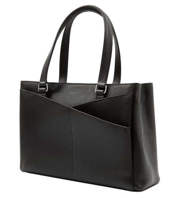 Segura Black Real Leather Tote Bag -  Laptop Bag for Women