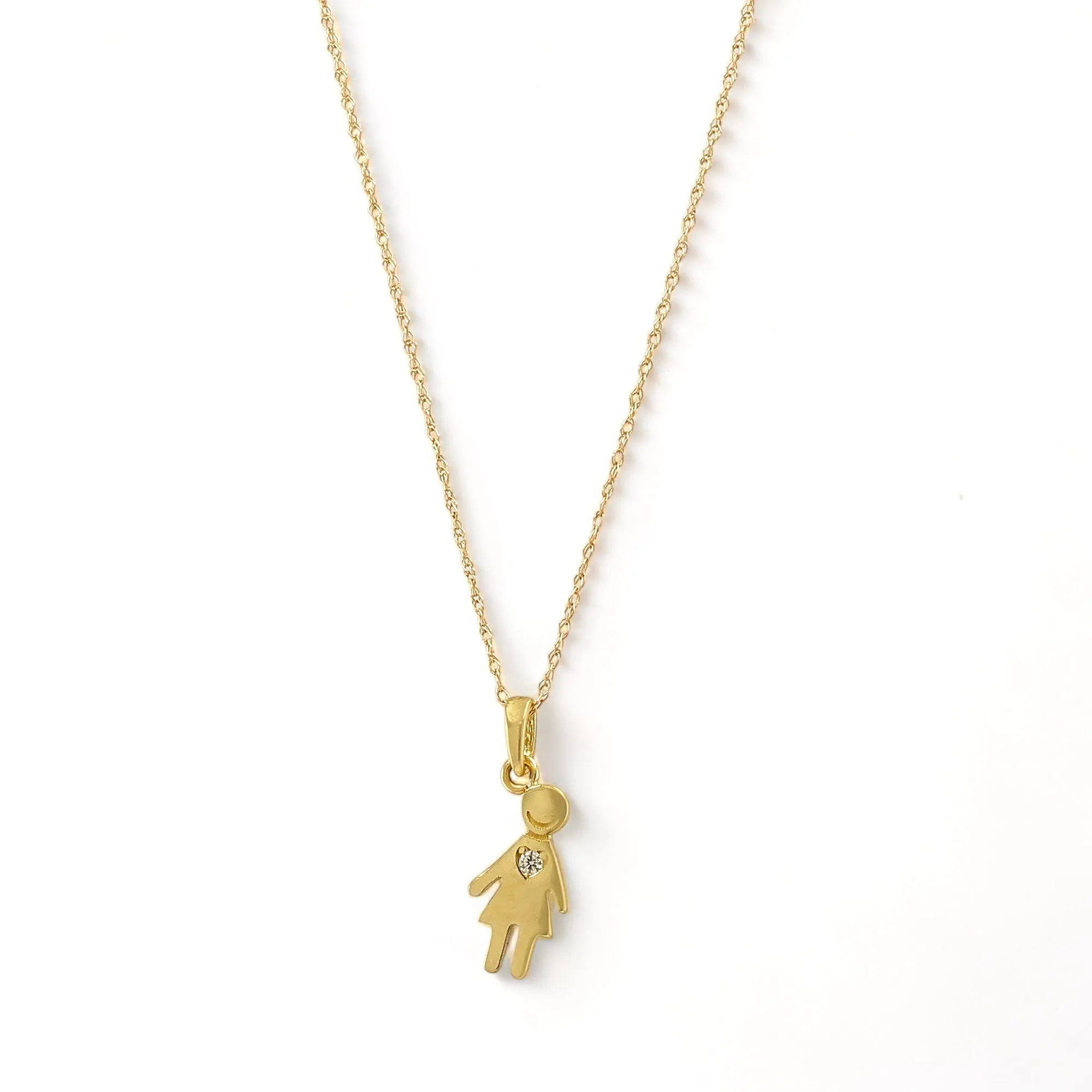 Yellow 14k Singapore chain pendant for girls