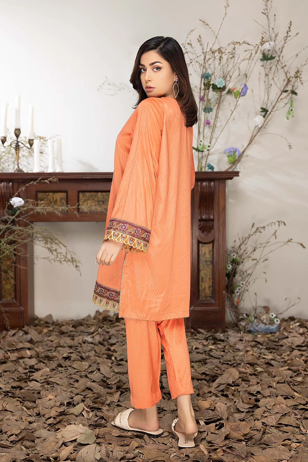 Silk Shirt and Trouser Set - Gripe Silk Pattern - CNP22-23-S-B