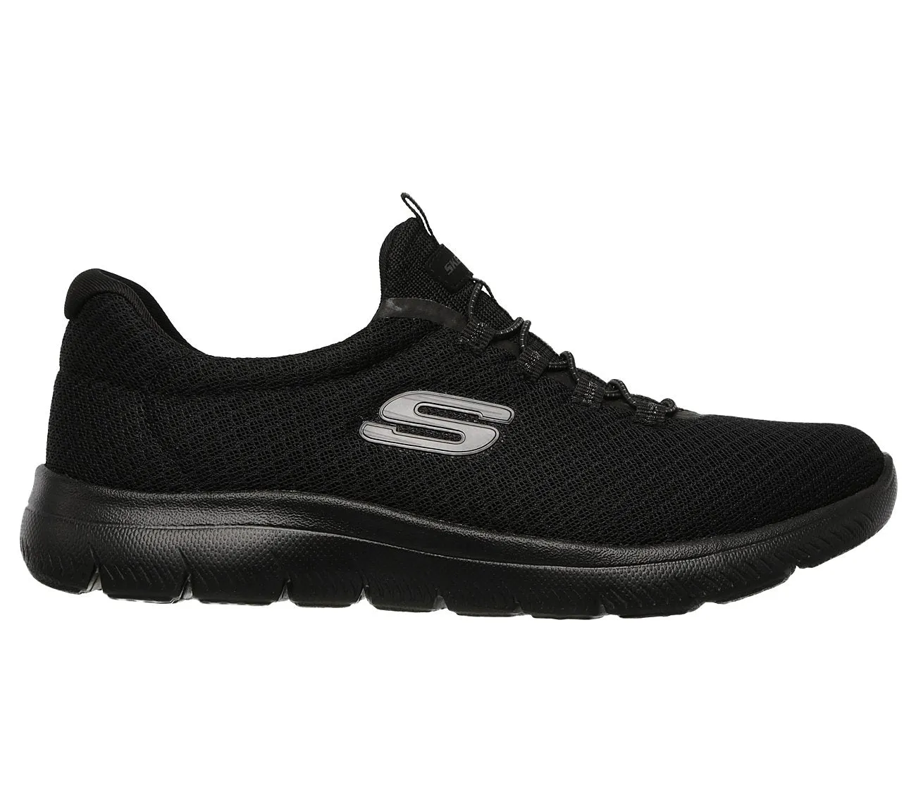 Women's black athletic shoes with memory foam - Skechers Summits 12980